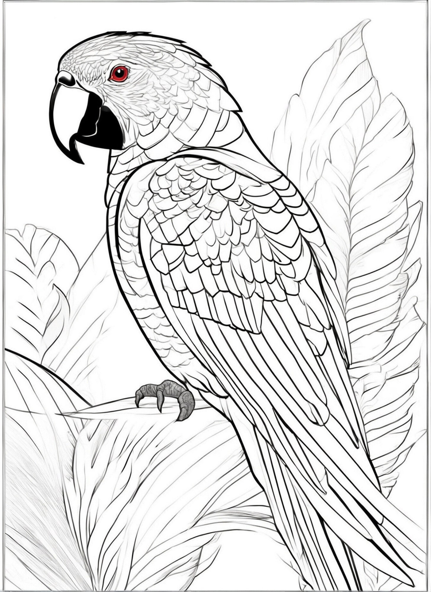 4 Parrot Coloring Page Instant Download Cute Coloring Page Etsy