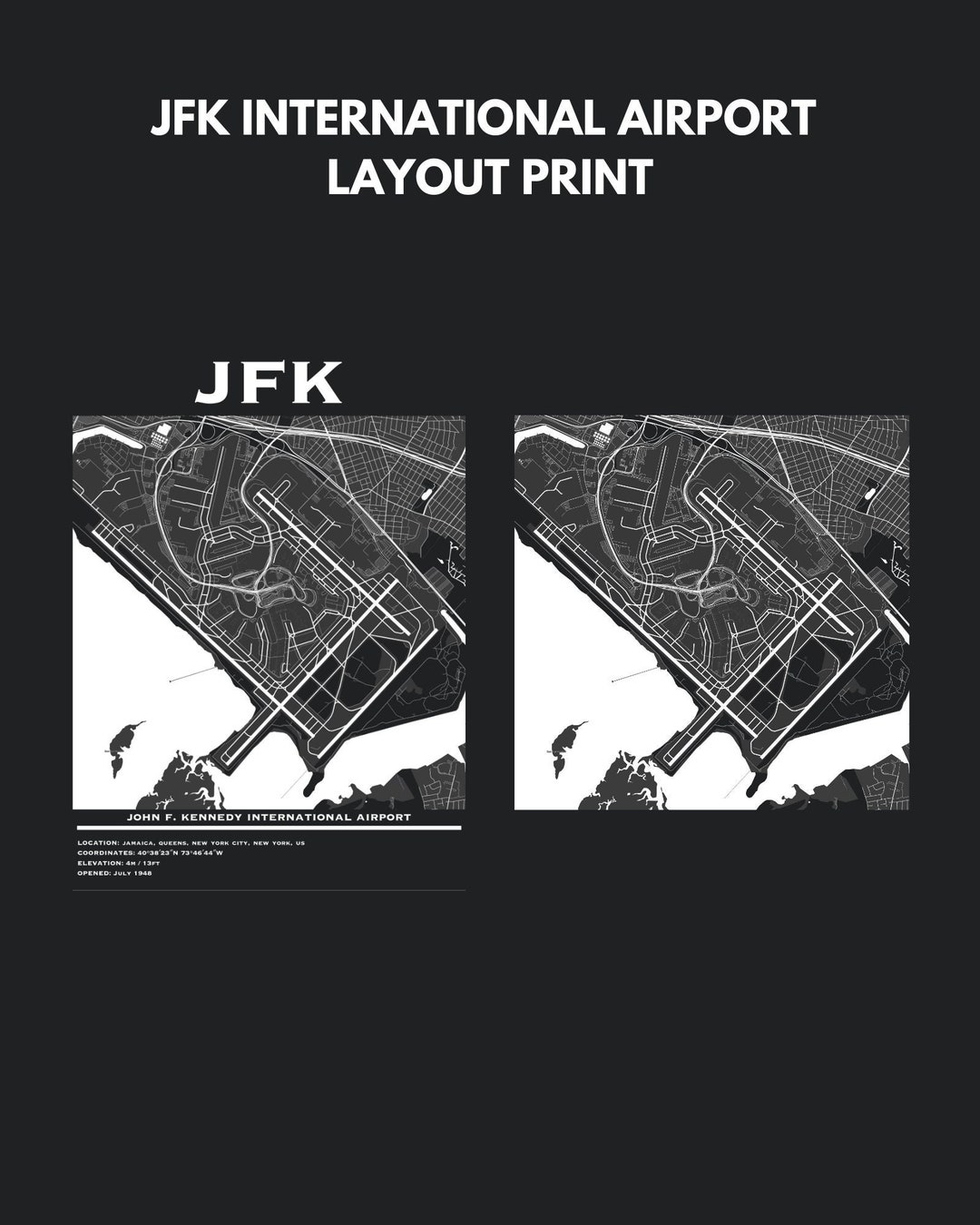 JFK AIRPORT MAP Poster - Etsy