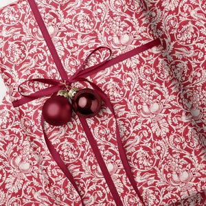 William Morris Queen Anne Wrapping Paper Vintage Christmas Gift Wrap William Morris Art Print Paper Gift Wrap Vintage Christmas Classy Red