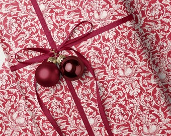 William Morris Queen Anne Wrapping Paper Vintage Christmas Gift Wrap William Morris Art Print Paper Gift Wrap Vintage Christmas Classy Red