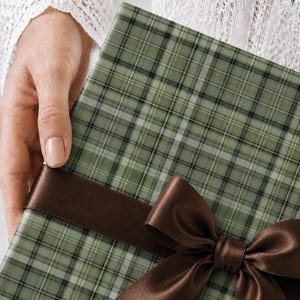 Green Plaid Wrapping Paper Hunter Gift Wrapping Paper Vintage Equestrian Wrapping Paper Country Wrapping Paper Southern Plaid Wrapping Paper