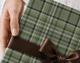 Green Plaid Wrapping Paper Hunter Gift Wrapping Paper Vintage Equestrian Wrapping Paper Country Wrapping Paper Southern Plaid Wrapping Paper