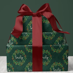 Custom Name Gift Wrap Personalized Christmas Wrapping Paper