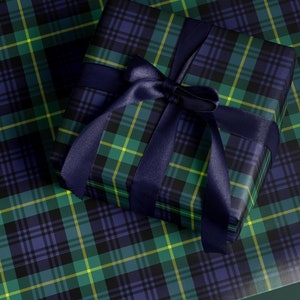 Plaid Wrapping Paper Christmas Tartan Wrapping Paper Plaid Christmas Gift Wrap Vintage Christmas Wrapping Paper Blackwatch Plaid Gift Wrap