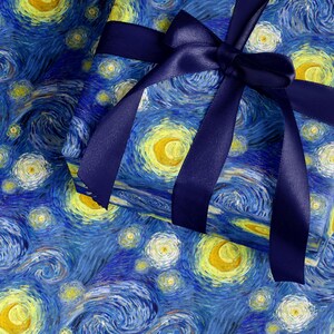 Vincent van Gogh Starry Night Wrapping paper Van Gogh Painting Gift Wrap Elegant Artistic Gift Wrapping Paper Classic Art Gift Wrap Romantic