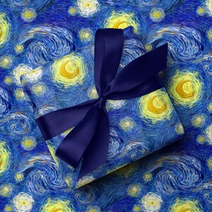 Vincent van Gogh Starry Night Wrapping paper Van Gogh Painting Gift Wrap Elegant Artistic Gift Wrapping Paper Classic Art Gift Wrap Romantic