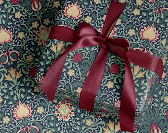William Morris Persian Wrapping Paper Vintage Floral Gift Wrap Art Nouveau Botanical Wrapping Paper Roll Holiday Gift Wrap Vintage Christmas