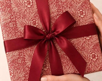 William Morris Marigold Red Wrapping Paper Roll Elegant Vintage Floral Gift Wrap Art Nouveau Botanical Wrapping Paper Vintage Christmas