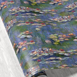 Claude Monet Water Lily Wrapping Paper Art Gift Wrap Elegant Birthday Wrapping Paper Wedding Gift Wrap Monet Painting Wrapping Paper Vintage