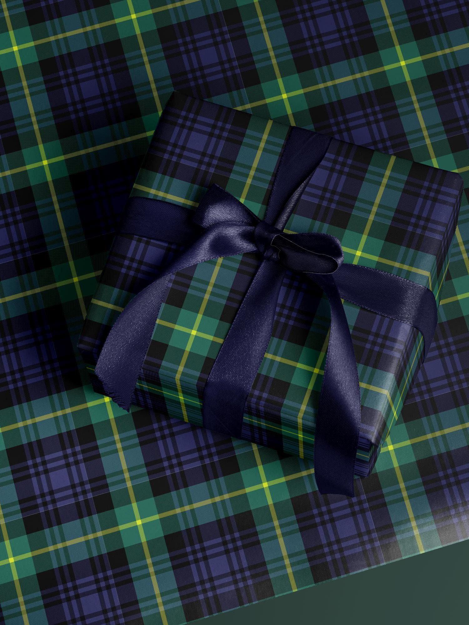 Plaid Wrapping Paper Christmas Tartan Wrapping Paper Plaid Christmas Gift Wrap Vintage Christmas Wrapping Paper Blackwatch Plaid Gift Wrap