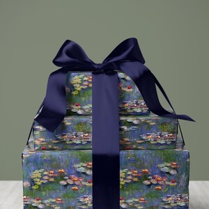 Claude Monet Water Lily Wrapping Paper Art Gift Wrap Elegant Birthday Wrapping Paper Wedding Gift Wrap Monet Painting Wrapping Paper Vintage