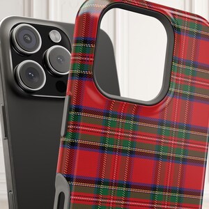 Christmas iPhone Case in tartan plaid design, Royal Steward pattern for a preppy look