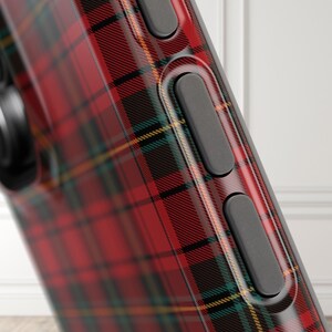 Red Plaid Christmas Classic Case with tartan plaid print for iPhone 16 15 14 13