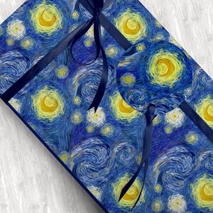 Vincent van Gogh Starry Night Wrapping paper Van Gogh Painting Gift Wrap Elegant Artistic Gift Wrapping Paper Classic Art Gift Wrap Romantic