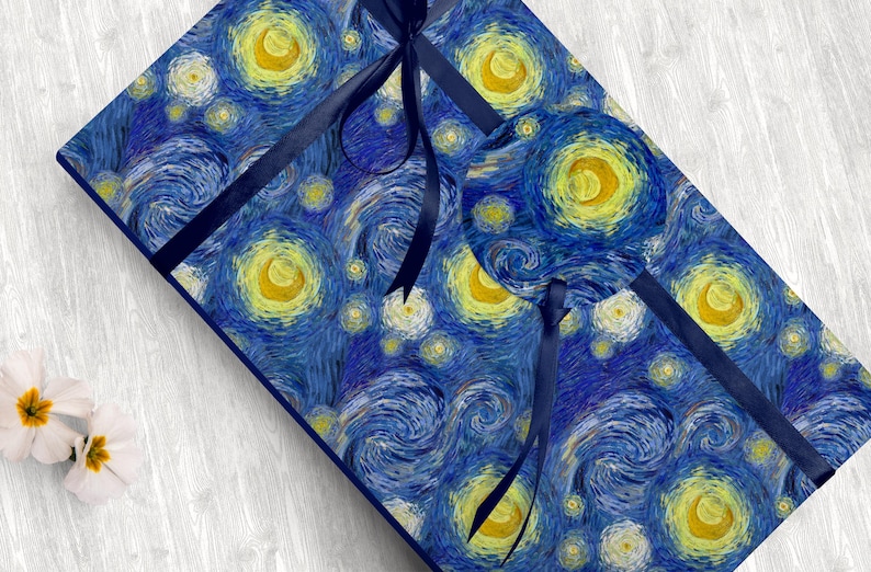Vincent van Gogh Starry Night Wrapping paper Van Gogh Painting Gift Wrap Elegant Artistic Gift Wrapping Paper Classic Art Gift Wrap Romantic