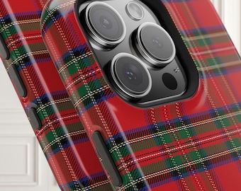 Royal Stewart Christmas iPhone Case Tartan Plaid iPhone 16 Pro Max Case Checkered iPhone 17 Plus Red Plaid Christmas Case Preppy iPhone Case