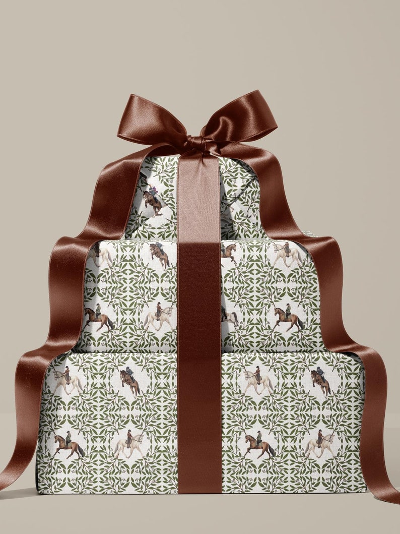 Equestrian Wrapping Paper Horse Lover Gift Wrapping Paper Preppy Decor Classic Americana Wrapping Paper Country Wrapping Paper OldMoney Gift