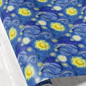 Vincent van Gogh Starry Night Wrapping paper Van Gogh Painting Gift Wrap Elegant Artistic Gift Wrapping Paper Classic Art Gift Wrap Romantic