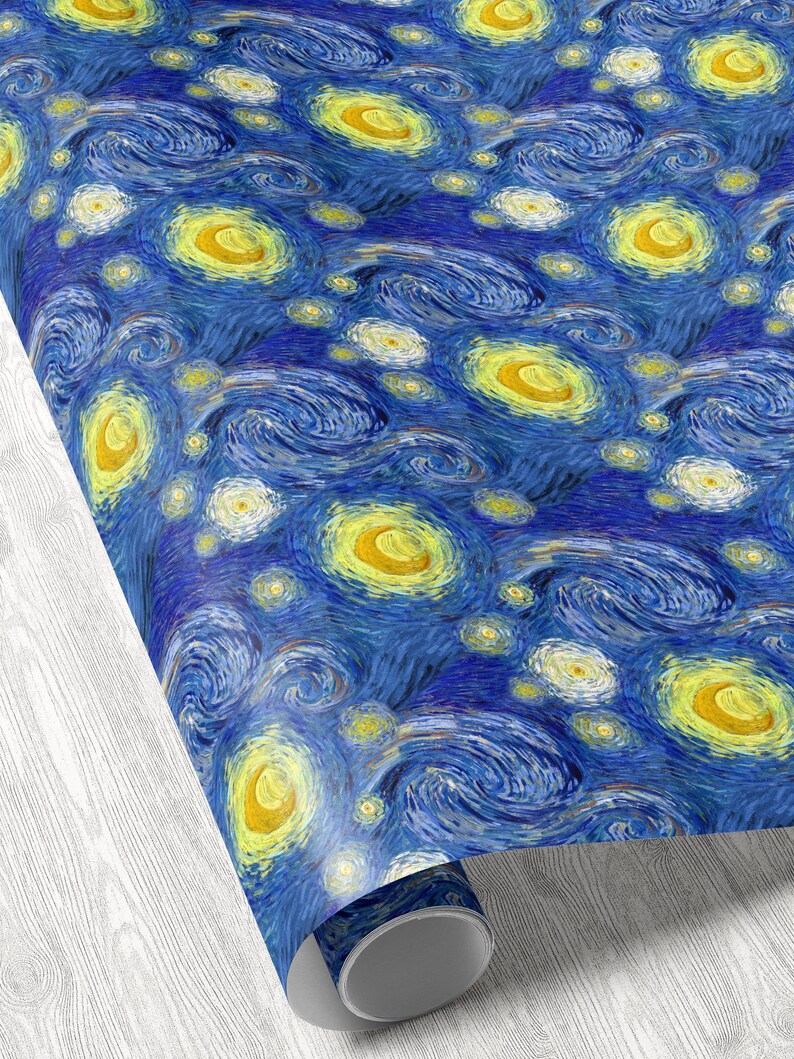 Vincent van Gogh Starry Night Wrapping paper Van Gogh Painting Gift Wrap Elegant Artistic Gift Wrapping Paper Classic Art Gift Wrap Romantic