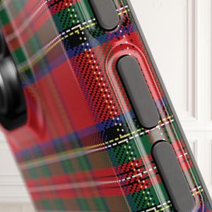 Red Plaid Christmas Case in Royal Steward tartan, stylish and protective iPhone case
