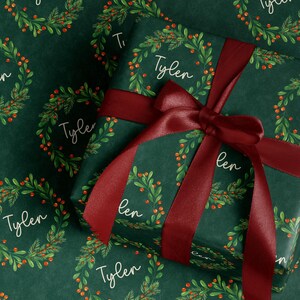 Custom Name Christmas Paper Personalized Holiday Wrapping