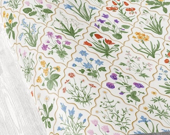 Floral Trellis Wrapping Paper Vintage Wildflower Wrapping Paper Birthday Vintage Floral Gift Wrap Trellis Botanical Gift Wrap Wedding