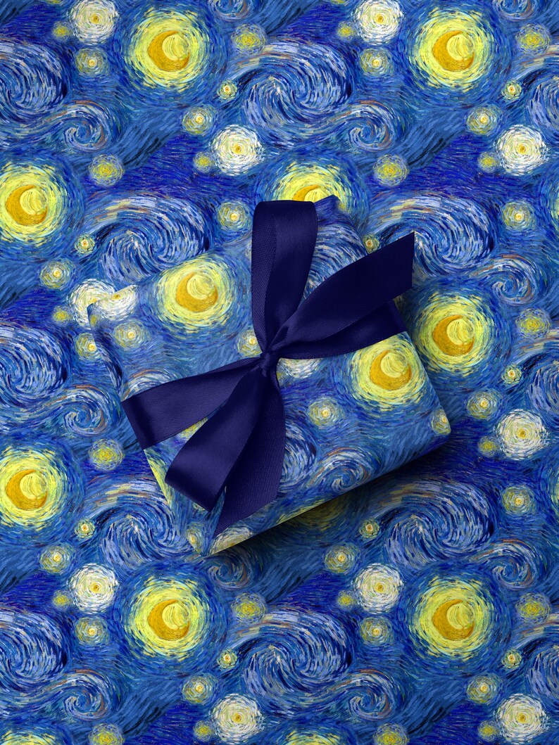 Vincent van Gogh Starry Night Wrapping paper Van Gogh Painting Gift Wrap Elegant Artistic Gift Wrapping Paper Classic Art Gift Wrap Romantic