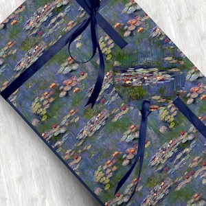 Claude Monet Water Lily Wrapping Paper Art Gift Wrap Elegant Birthday Wrapping Paper Wedding Gift Wrap Monet Painting Wrapping Paper Vintage