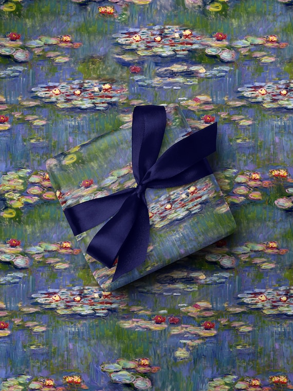 Claude Monet Water Lily Wrapping Paper Art Gift Wrap Elegant Birthday Wrapping Paper Wedding Gift Wrap Monet Painting Wrapping Paper Vintage