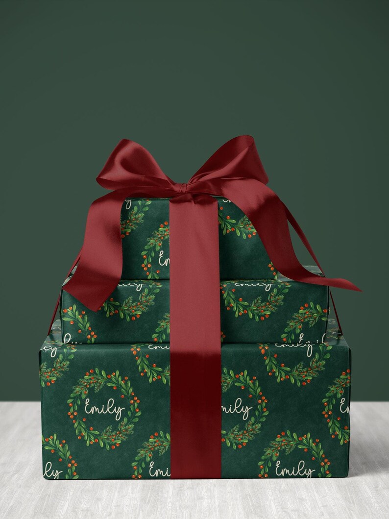 Custom Name Gift Wrap Personalized Christmas Wrapping Paper