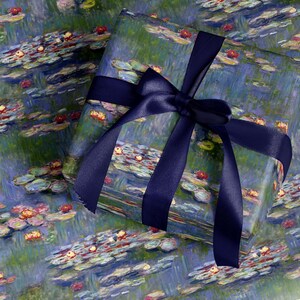 Claude Monet Water Lily Wrapping Paper Art Gift Wrap Elegant Birthday Wrapping Paper Wedding Gift Wrap Monet Painting Wrapping Paper Vintage