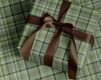 Green Plaid Wrapping Paper Hunter Gift Wrapping Paper Vintage Equestrian Wrapping Paper Country Wrapping Paper Southern Plaid Wrapping Paper