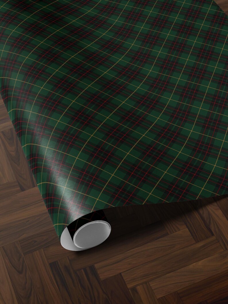 Traditional green tartan plaid wrapping paper
Classy dark green Christmas gift wrap
Holiday wrapping paper with green plaid tartan design
Elegant green tartan wrapping paper for Christmas
Festive green plaid gift wrap for holidays