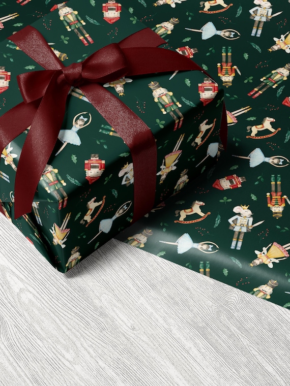 Nutcracker Ballet Christmas Wrapping Paper Roll Nutcracker Gift Wrapping Paper Vintage Christmas Nutcracker Gift Wrapping Paper Ballerina