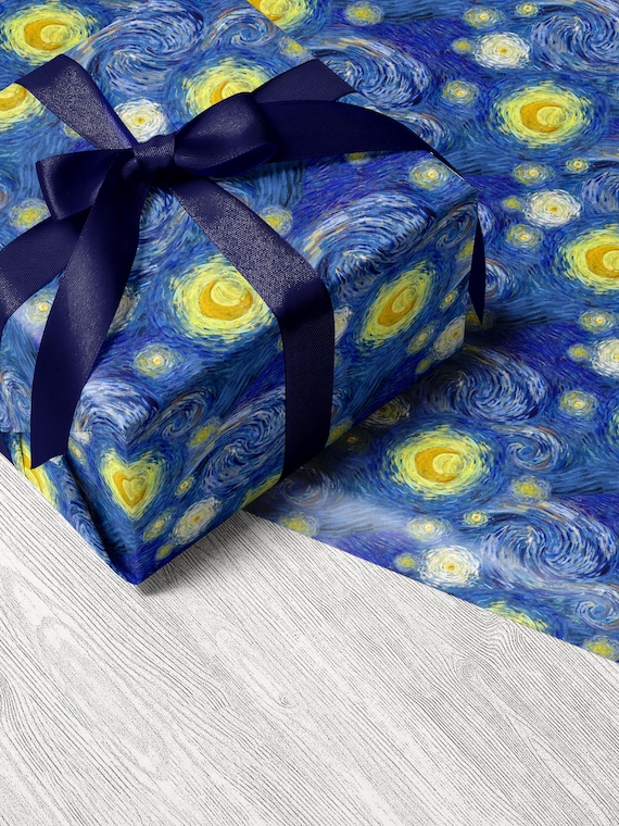 Vincent van Gogh Starry Night Wrapping paper Van Gogh Painting Gift Wrap Elegant Artistic Gift Wrapping Paper Classic Art Gift Wrap Romantic