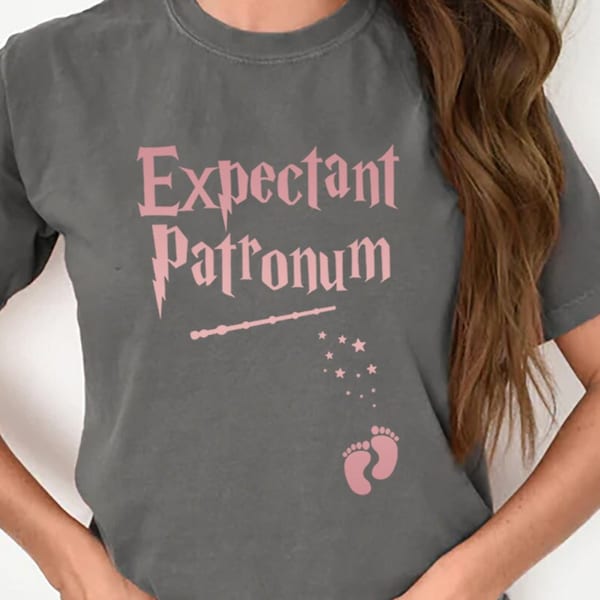 Confort Colors Expectant Patronum shirt, Pregnancy Announcement shirt, Pregnancy Reveal shirt, Mom To Be Shirt, Pregnancy Gift, Gift for Mom