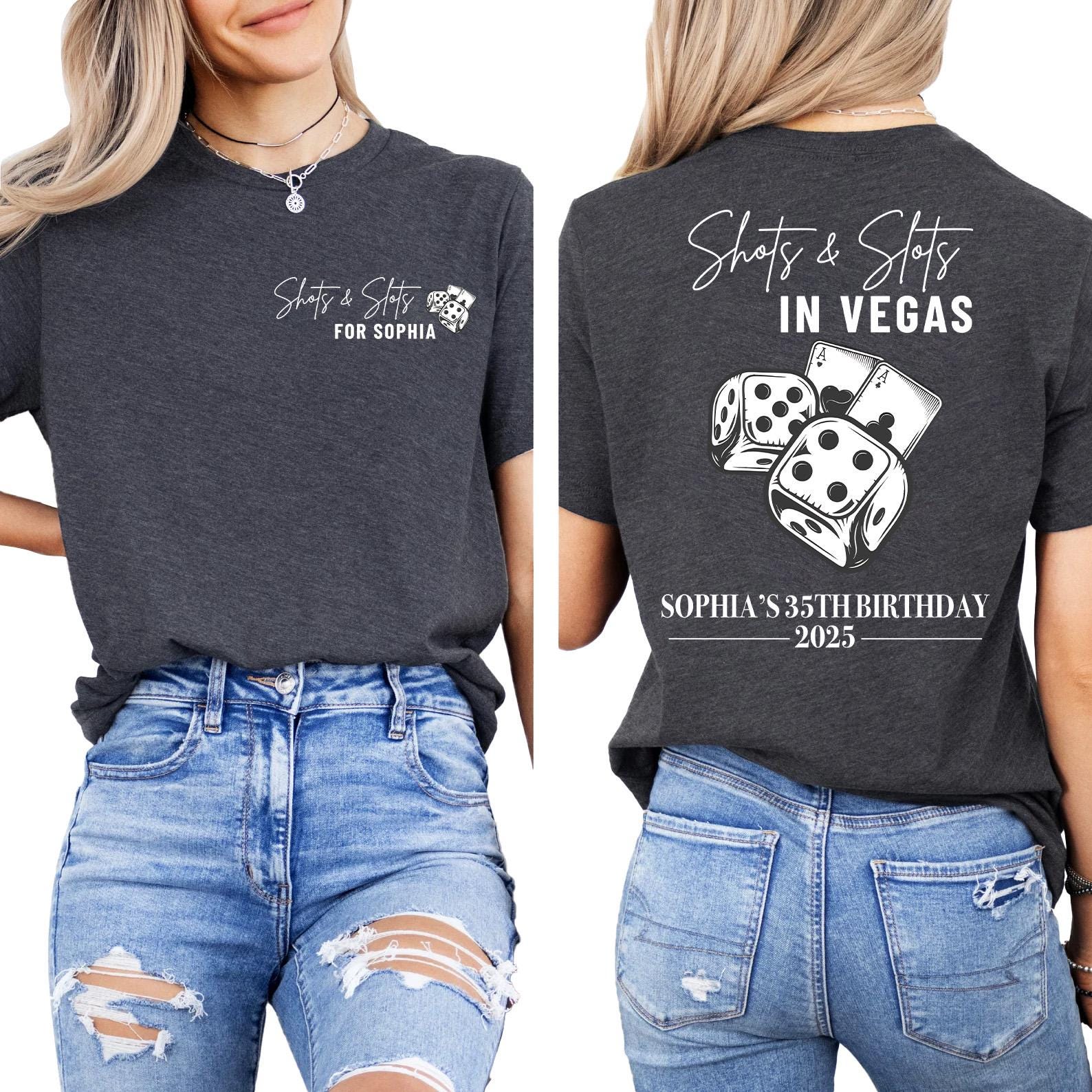 Personalized Birthday Shirt, Custom Birthday T-Shirt, Las Vegas Poker Shirt, 40th Birthday 35th Birthday Custom Name Vegas Birthday Matching