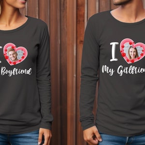 Custom Photo of Girlfriend Boyfriend Sweatshirt, Valentines Sweatshirt, Personalized Valentines Shirt, Custom Matching Shirts for Couples