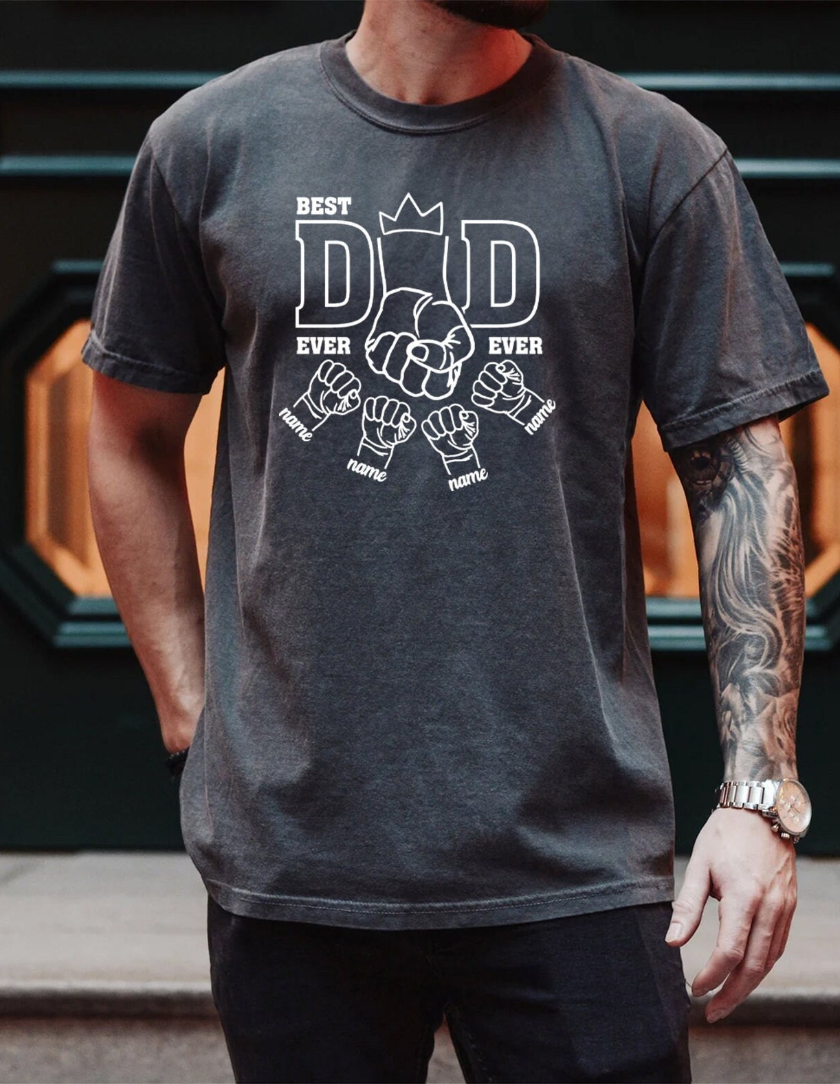 Custom Comfort Colors Dad Shirt, Fathers Day Gift, Dad and Baby Matching Shirts, Matching Shirt Father and Son, Birthday Gift for Dad Shirt