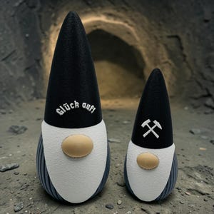 Bergbau Gnom personalisiert, Glück auf, Gnom mit Namen, Schlägel und Eisen Deko, 3D Druck Figur aufschraubbar, Geschenk Kumpel, Geldgeschenk
