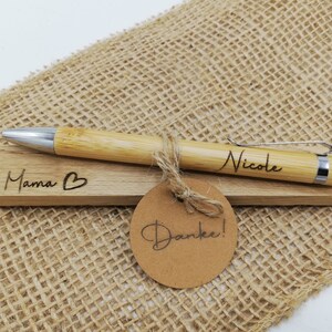 Kugelschreiber personalisiert - Beste Oma - Bester Opa - Beste Mama - Bester Papa - Bester Onkel - Beste Tante - Geschenkeset - Bambus