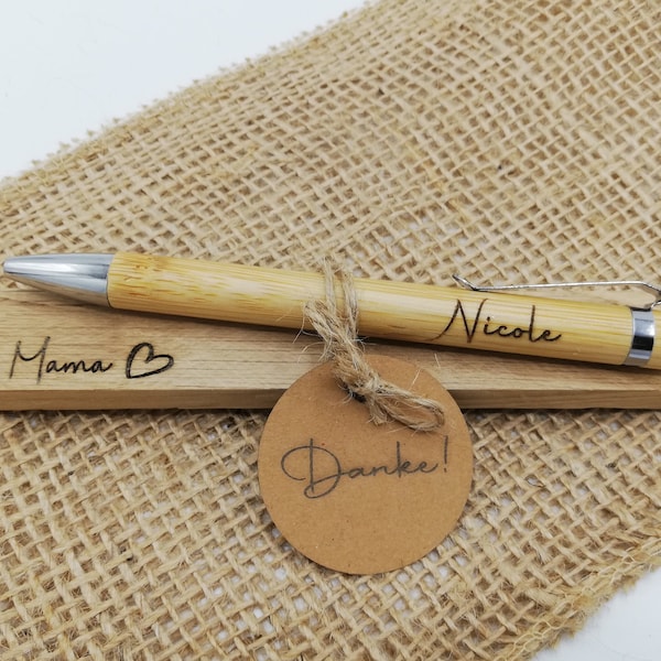Ballpoint pen personalized - Best Grandma - Best Grandpa - Best Mom - Best Dad - Best Uncle - Best Aunt - Gift Set - Bamboo