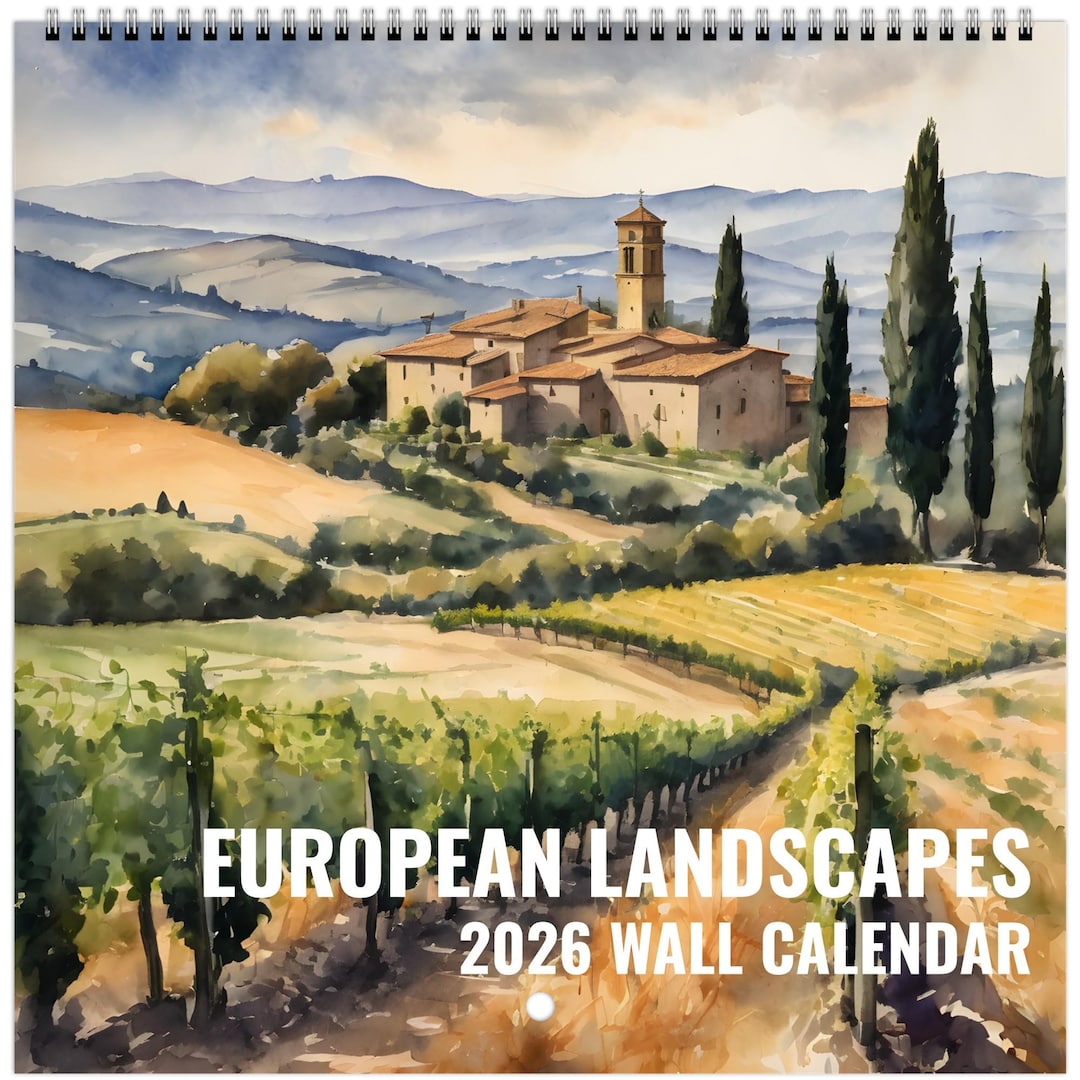 2026 European Landscapes Watercolor Aquarelle Wall Calendar (for Orders ...