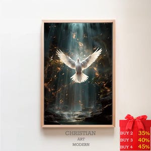 Colombe chrétienne, téléchargement numérique, fils bien-aimé, réveil du Saint-Esprit, nouvelle création, art religieux, art oiseau, colombe, peinture de Jésus, art de Jésus