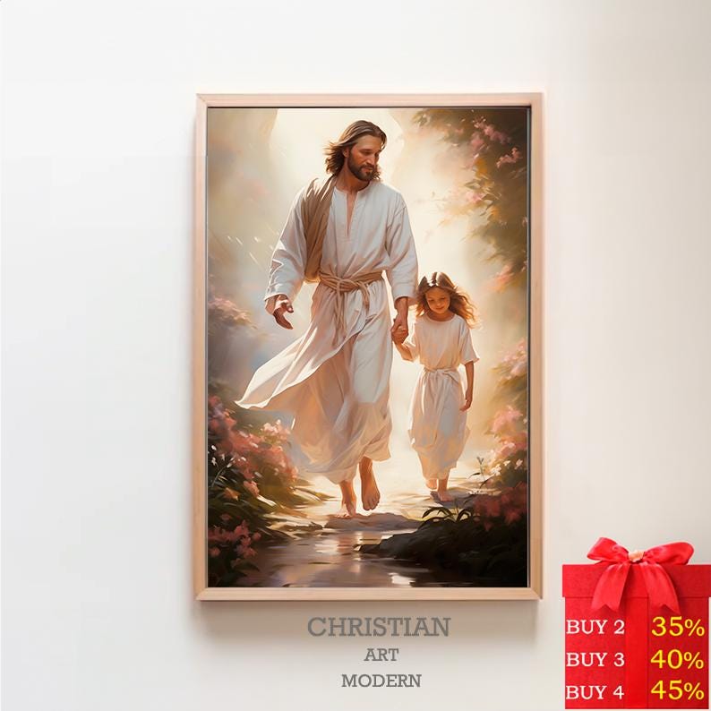 Jesus Christ and Child Art Print: Sacred Steps (digital Download) - Etsy