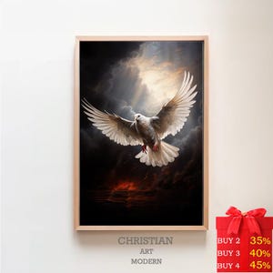Colombe chrétienne, téléchargement numérique, fils bien-aimé, réveil du Saint-Esprit, nouvelle création, art religieux, art oiseau, colombe, peinture de Jésus, art de Jésus