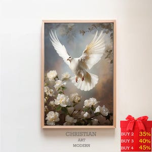 Colombe chrétienne, téléchargement numérique, fils bien-aimé, réveil du Saint-Esprit, nouvelle création, art religieux, art oiseau, colombe, peinture de Jésus, art de Jésus