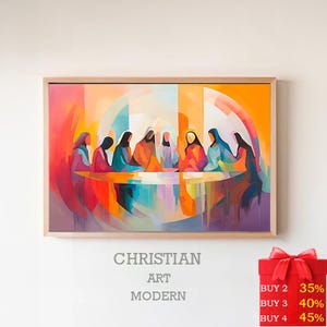 The Last Supper Art Print: Modern Christian Bible Wall Art (Digital Download)