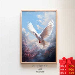 Colombe chrétienne, téléchargement numérique, fils bien-aimé, réveil du Saint-Esprit, nouvelle création, art religieux, art oiseau, colombe, peinture de Jésus, art de Jésus