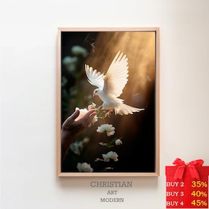 Colombe chrétienne, téléchargement numérique, fils bien-aimé, réveil du Saint-Esprit, nouvelle création, art religieux, art oiseau, colombe, peinture de Jésus, art de Jésus